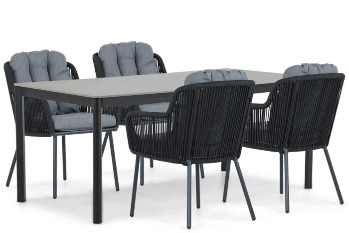 Santika Furniture Tendenza/Como 180 cm dining tuinset 5-delig – Grijs-antraciet