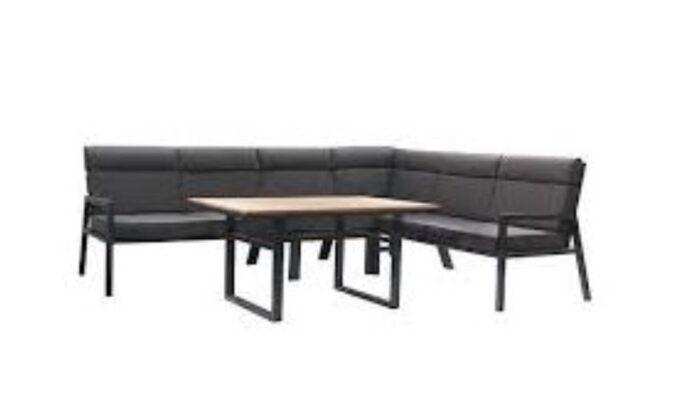 Trestino Stefano Hoek Loungeset L296/226 x B82 x H98 cm – grijs;zwart