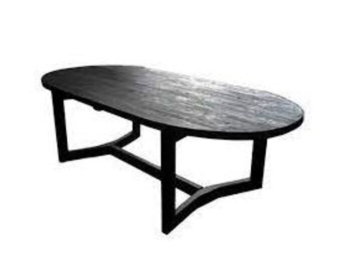 Van der leeden Teak Tuintafel Ovaal 260×110 cm Black – zwart