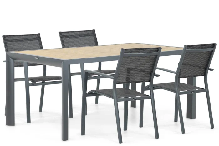 Lifestyle Garden Furniture Sella/Borello 180 cm dining tuinset 5-delig - Grijs-antraciet