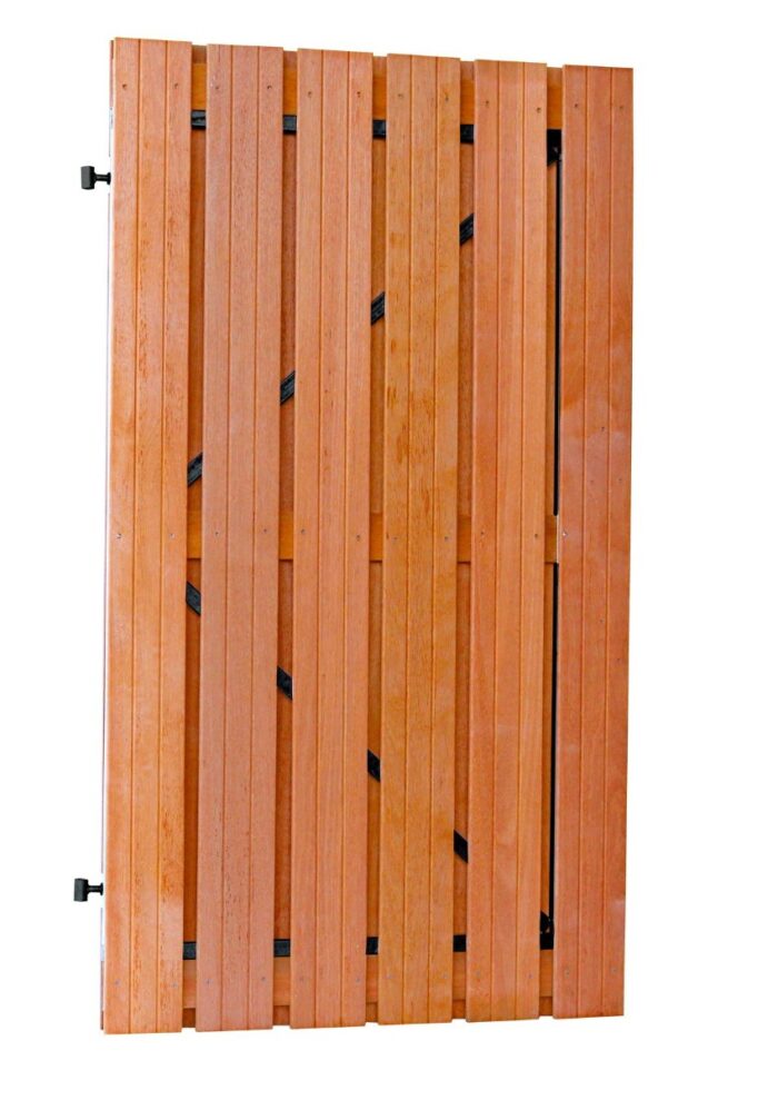 Hardhouten tuinpoort op poortframe Bangkirai compleet 180x100cm