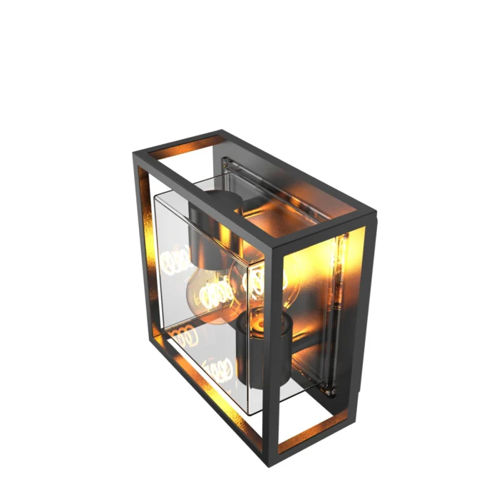 Calex outdoor square wall light zwart Bologna