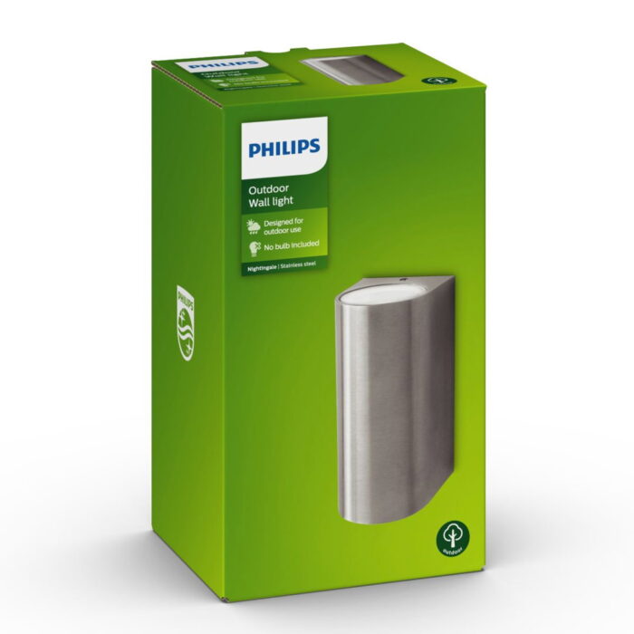 Philips Nightingale muurlamp RVS verlichting – grijs