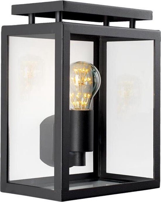 Ks verlichting Buitenlamp vecht plat zwart K.S. Verlichting