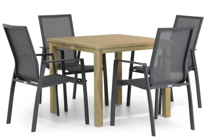 Garden Collections Lifestyle Ultimate/Weston 90 cm dining tuinset 5-delig - Grijs-antraciet