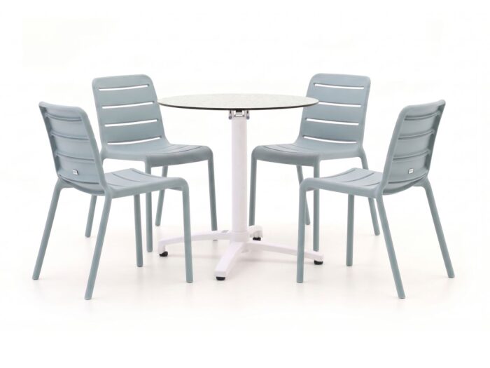 Forza Furniture Forza Narni/Canzo ø80cm dining tuinset 5-delig stapelbaar Laagste prijsgarantie!