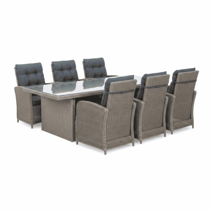 Denza Furniture Jones/Bilbao dining tuinset | 6 personen | wicker | 200cm
