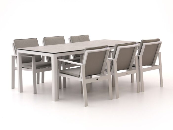 Bellagio tuinmeubelen Bellagio Vezzano/La Fonte 220cm dining tuinset 7-delig Laagste prijsgarantie! – Grijs