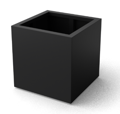 Geroba Quadrus vierkante Aluminium plantenbakken 700 x 700 x 700 mm – zwart