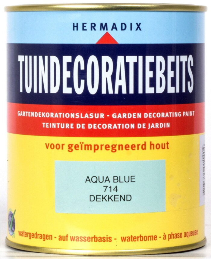 Hermadix Tuindecoratiebeits 714 aqua blue 750 ml – blauw