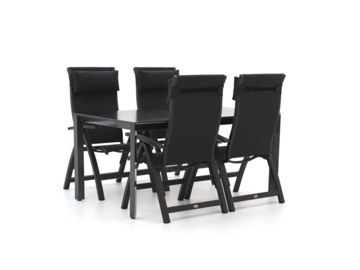 Bellagio tuinmeubelen Bellagio Fermo/Sestino 160cm dining tuinset 5-delig verstelbaar Laagste prijsgarantie! – Grijs