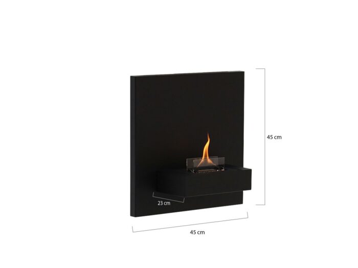 Tenderflame Square 90 wandhaard 45x45x23cm – Zwart