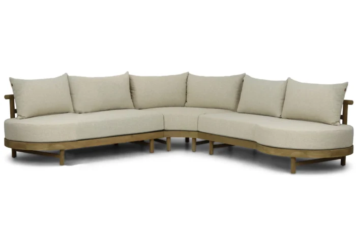 Santika Furniture Kayu hoek loungeset 3-delig - Old teak greywash