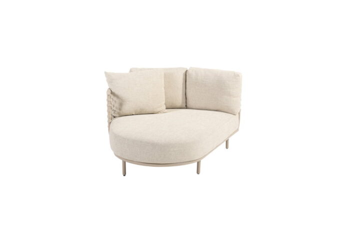 4so Sardinia chaise lounge rechts incl. 3 kussens – bruin