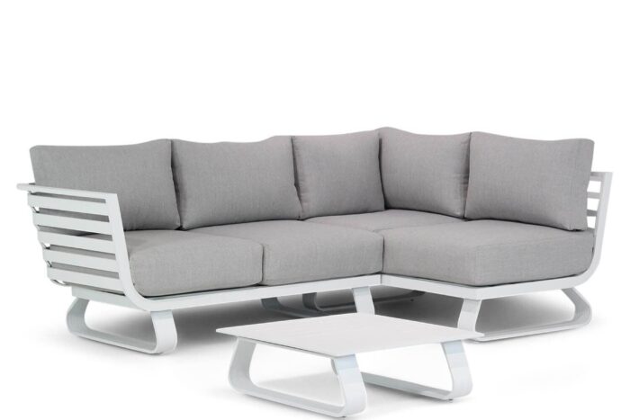 Santika Furniture Sovita hoek loungeset 3-delig Quick Dry Foam – Wit