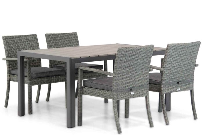 Domani Furniture Albergo/Young 155 cm dining tuinset 5-delig – Grijs-antraciet