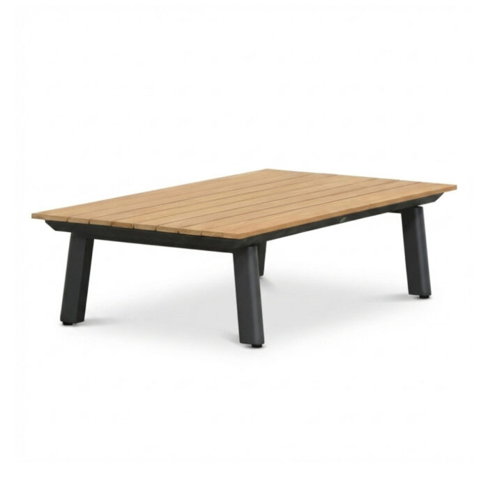 LUX outdoor living Montana koffietafel | aluminium + teak | antraciet | 120x60cm