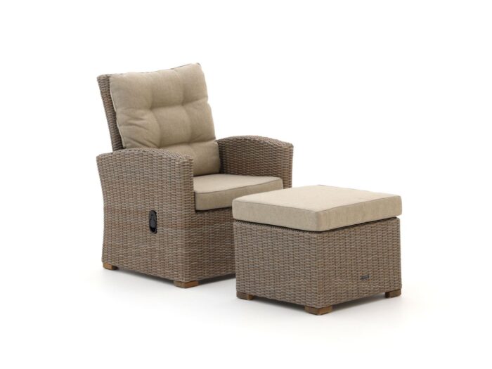 Intenso Furniture Intenso Mazzano lounge tuinstoel verstelbaar met voetenbank Laagste prijsgarantie! – Taupe
