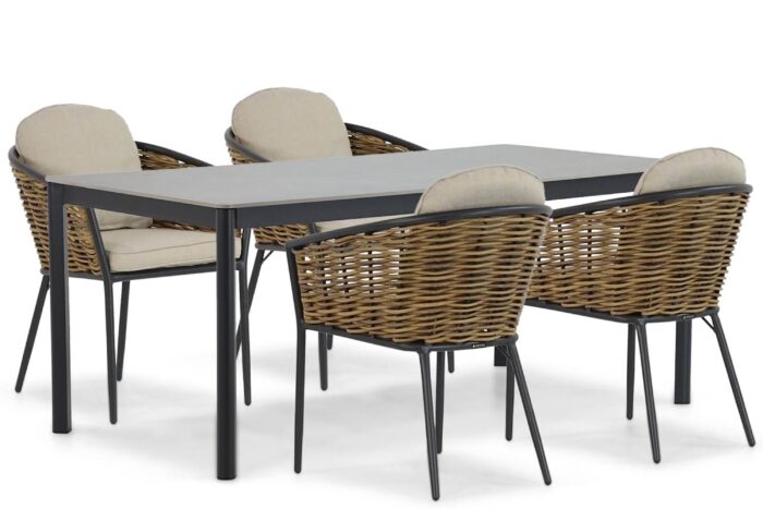 Lifestyle Garden Furniture Nice/Como 180 cm dining tuinset 5-delig – Grijs-antraciet