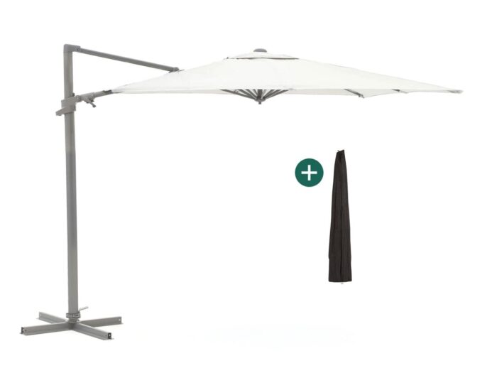 Shadowline Francisco zweefparasol 300x300cm Laagste prijsgarantie! – Grijs