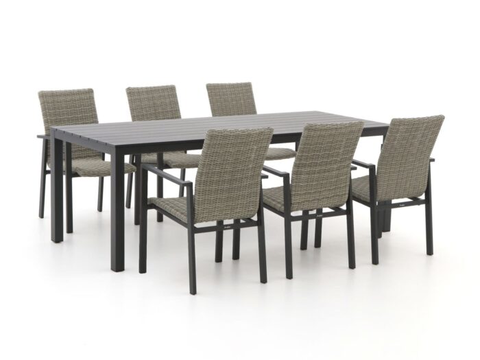 Manifesto Furniture Manifesto Villongo/Menzano 220cm dining tuinset 7-delig stapelbaar Laagste prijsgarantie! – Grijs