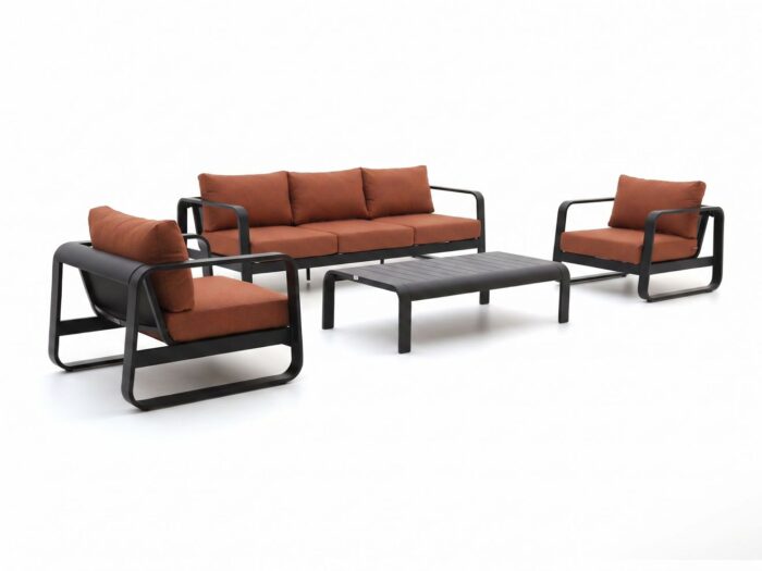 Forza Furniture Liri stoel-bank loungeset 4-delig – Grijs