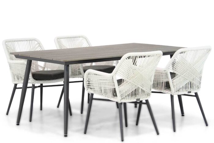 Lifestyle Garden Furniture Advance/Matale 180 cm dining tuinset 5-delig – Wit