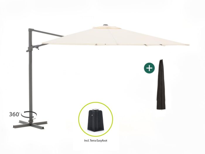 Shadowline Francisco zweefparasol 300x300cm Laagste prijsgarantie! – Grijs