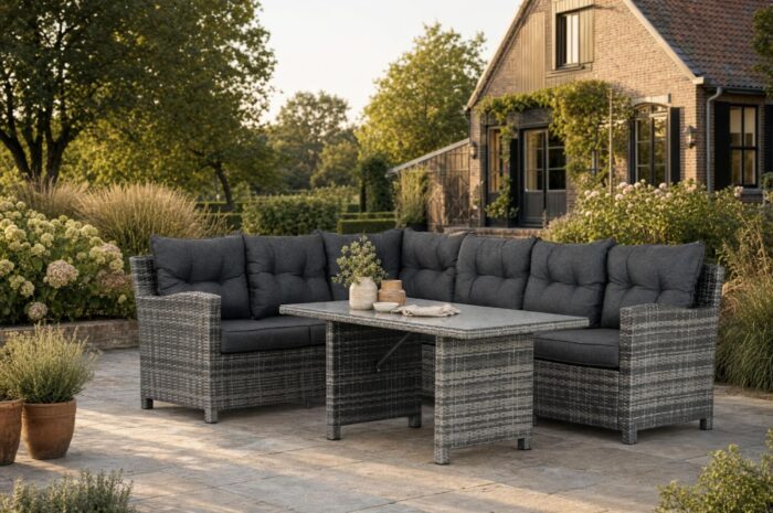 Domani Furniture Beluga dining loungeset 3-delig – Grijs-antraciet
