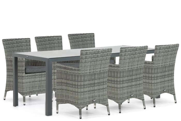 Domani Furniture Miami/Venustas 210 cm dining tuinset 7-delig – Grijs-antraciet