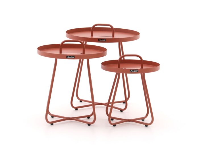Manifesto Furniture Manifesto Pito bijzet tuintafelset 3-delig Laagste prijsgarantie! – Rood