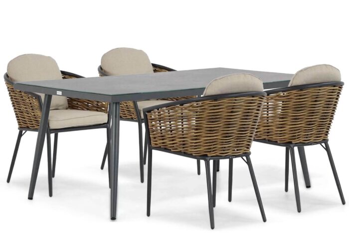 Lifestyle Garden Furniture Nice/Sophia 180 cm dining tuinset 5-delig – Grijs-antraciet