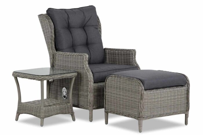 Garden Collections New Castle bistroset 3-delig – Grijs-antraciet