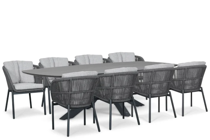 Lifestyle Garden Furniture Monaco/Voyage 300x120 cm dining tuinset 9-delig - Grijs-antraciet