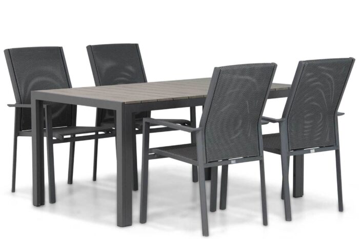 Presto Ricadi/Young 155 cm dining tuinset 5-delig – Grijs-antraciet
