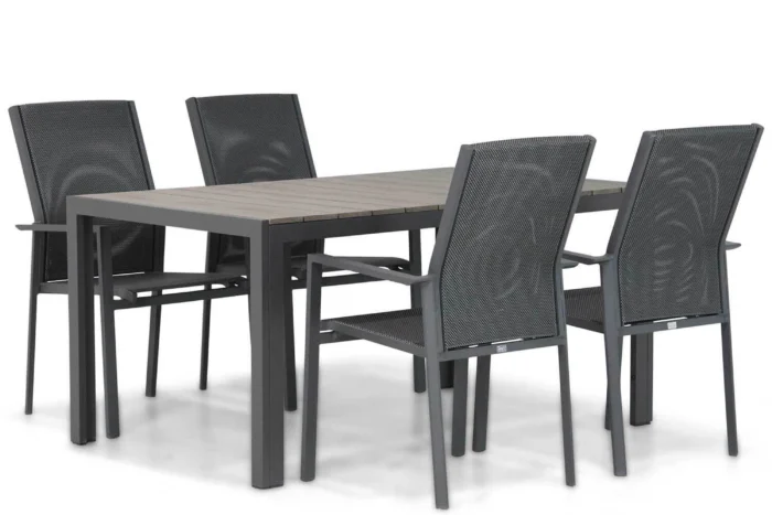 Presto Ricadi/Young 155 cm dining tuinset 5-delig - Grijs-antraciet