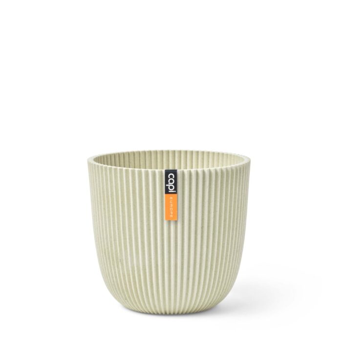 Capi europe Pot bol Groove 25×23 zaagsel beige bloempot – wit