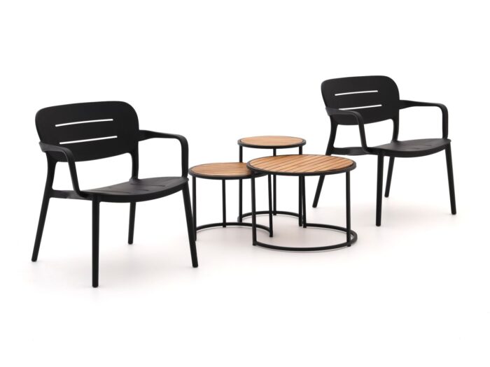 Forza Furniture Forza Pazzia/Mosi lounge balkonset 5-delig Laagste prijsgarantie! – Zwart