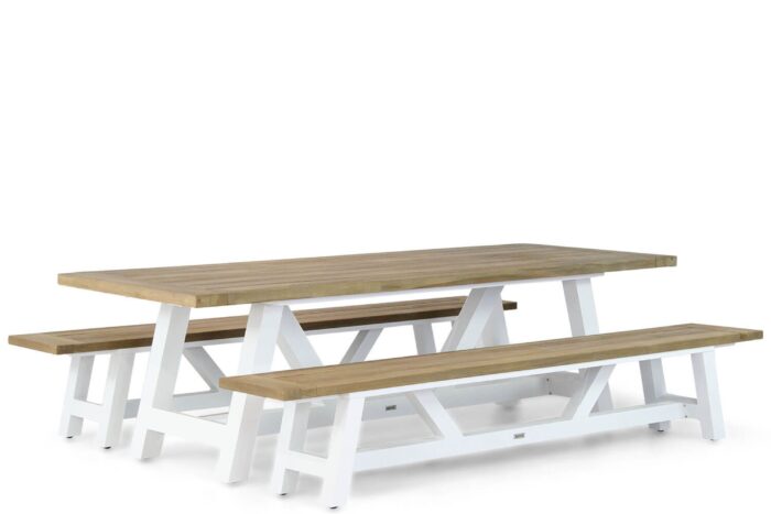Lifestyle Garden Furniture Florence/Florence 260 cm dining tuinset 3-delig – Wit