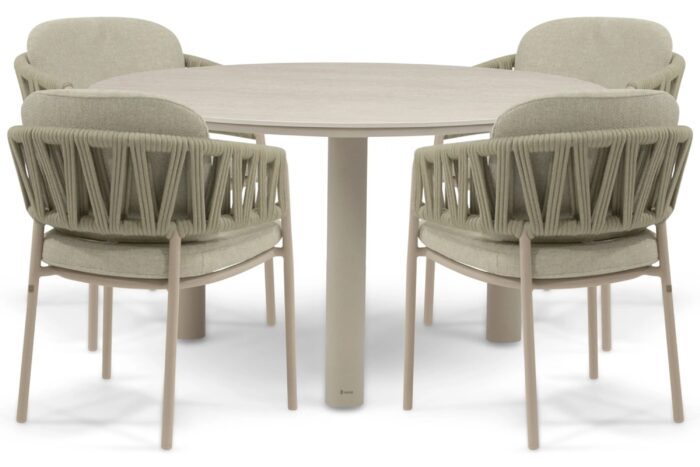 4 Seasons Outdoor Calma/Trino 140 cm dining tuinset 5-delig – Zand/Beige