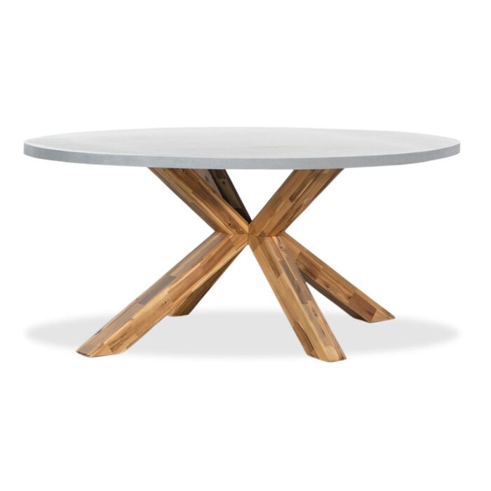 BUITEN living Livorno dining tuintafel 4 personen | polystone + hardhout | betonlook | 200cm