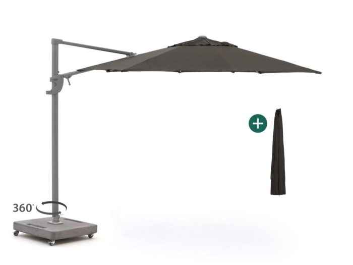 Shadowline Francisco zweefparasol ø 330cm Laagste prijsgarantie! – Zwart