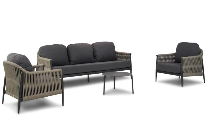 Coco Lucia/Pacific 60 cm stoel-bank loungeset 4-delig – Taupe-naturel-bruin