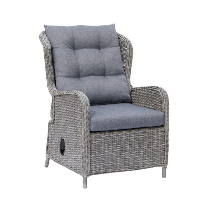 Denza Furniture Glasgow loungestoel tuin | wicker + aluminium | Blended Grey