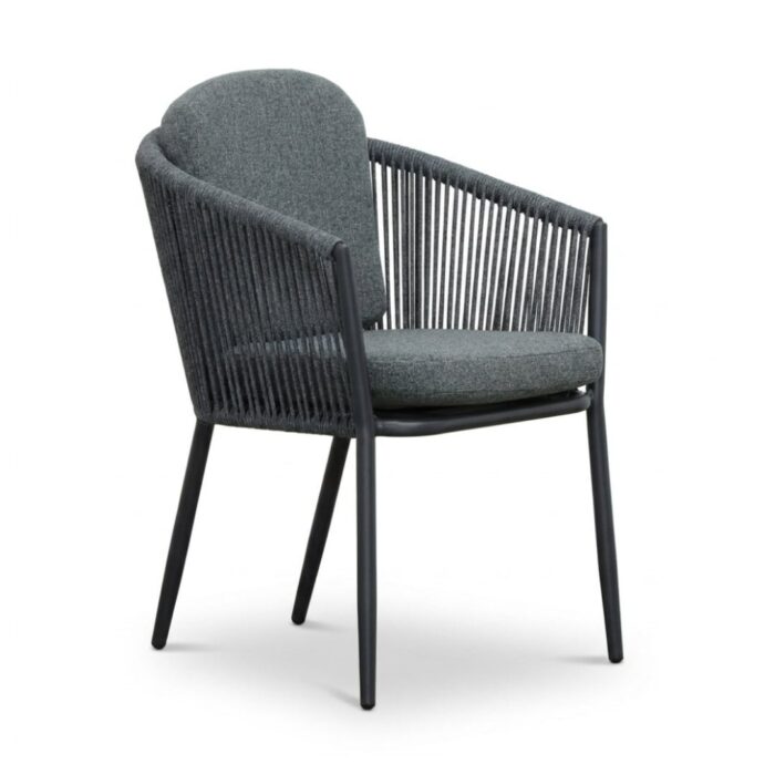 LUX outdoor living Parma dining tuinstoel | touw + aluminium | antraciet