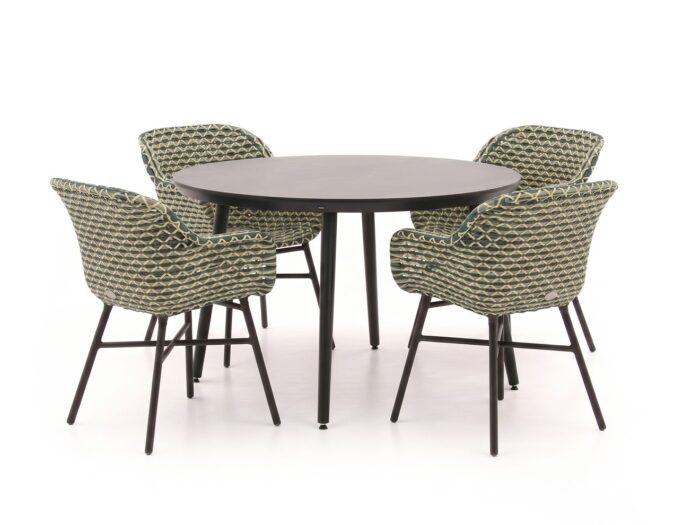 Hartman tuinmeubelen Delphine/Sophie Studio ø128cm dining tuinset 5-delig – Groen