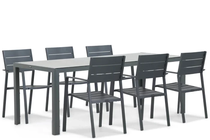 Lifestyle Garden Furniture Stella/Venustas 210 cm dining tuinset 7-delig - Grijs-antraciet