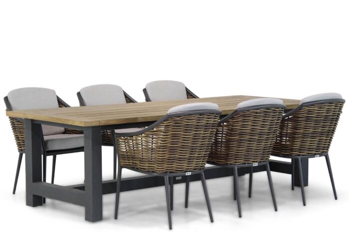 Coco Olivine/San Francisco 260 cm dining tuinset 7-delig – Grijs-antraciet