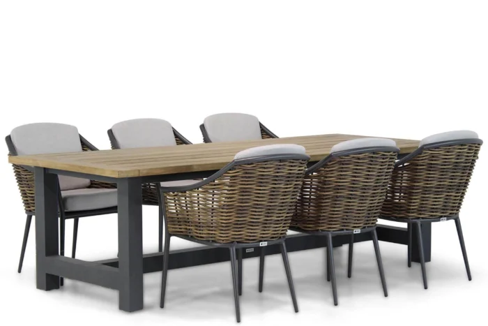 Coco Olivine/San Francisco 260 cm dining tuinset 7-delig - Grijs-antraciet