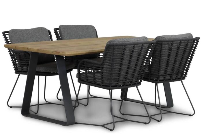 4 Seasons Outdoor Fabrice/Palta 180 cm dining tuinset 5-delig – Grijs-antraciet